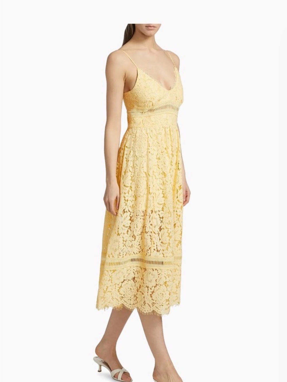 Generation Love Emma Corded Lace Midi-Dress Yellow XL NWT